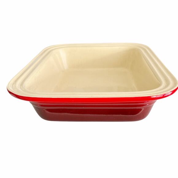 Le Creuset Red Stonewear 12.75” x 10.5” Caserole Pan - Picture 1 of 13
